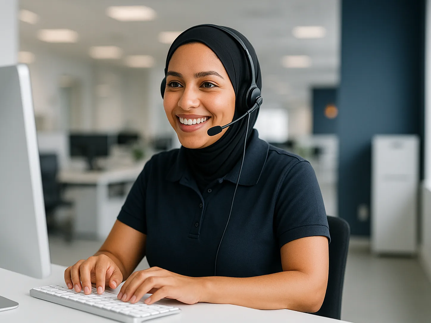 Customer service agent logging an Indesit repair request